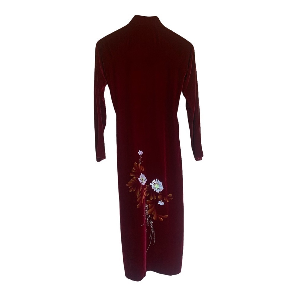 1990’s Velveteen cheongsam cocktail over dress - Picture 3 of 16